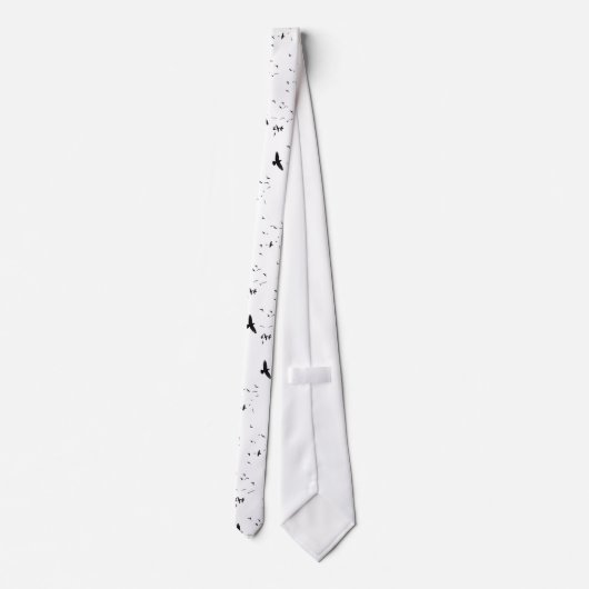 Vliegvogels zwarte en witte Stropdas (Achterkant)