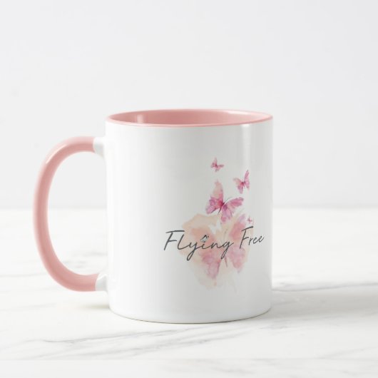 Vliegvrij 11 oz. Roze koffie-Mok Mok (Links)