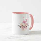 Vliegvrij 11 oz. Roze koffie-Mok Mok (Voorkant rechts)