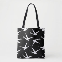 Vliegvrij Elegant Vogelpatroon Tote Bag