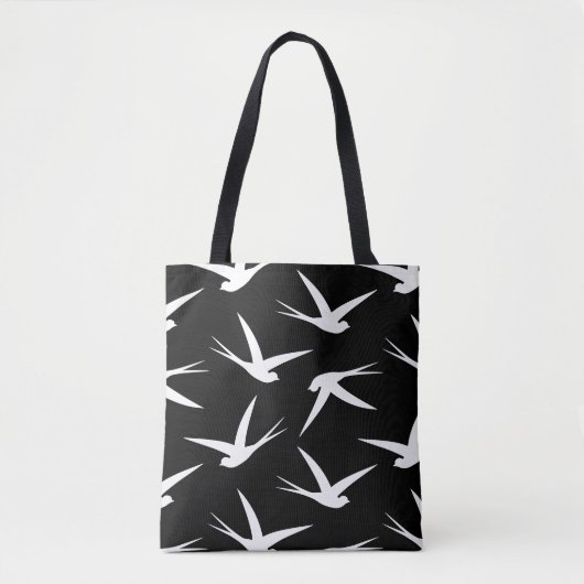 Vliegvrij Elegant Vogelpatroon Tote Bag (Voorkant)