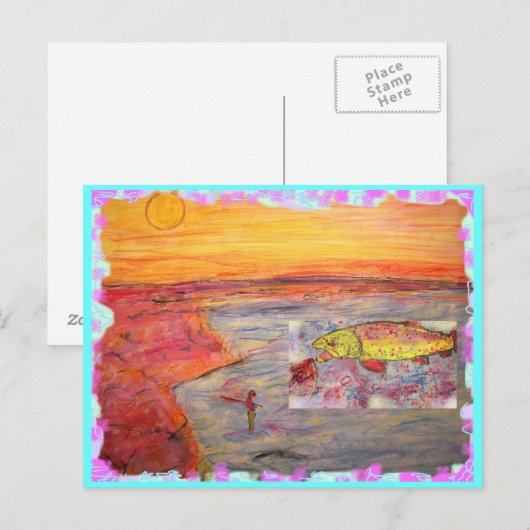 vliegzonsondergang briefkaart (Voorkant / Achterkant)