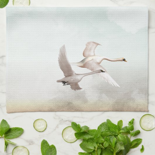 Vliegzwanen Theedoek (Gevouwen)