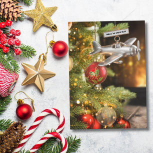 Vlieluig Eerste Kerst Baby Foto Modern op Maat  Kaart