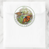 Vlierbes Sambucus en Monarch Butterfly Ronde Sticker (Tas)