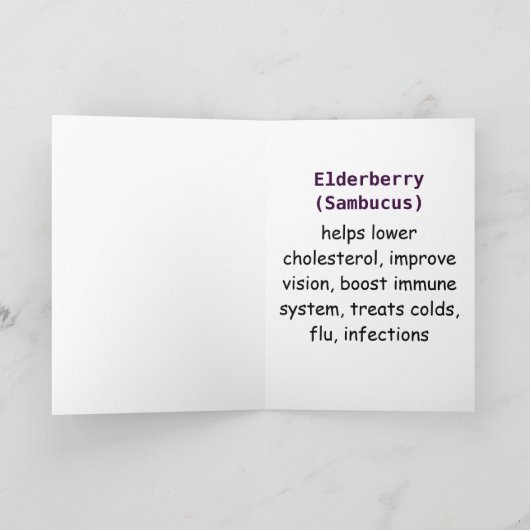 vlierbes-sambucus-wenskaart kaart (Binnen)