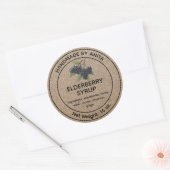 Vlierbessestroop jam pot label kraft papier stijl (Envelop)