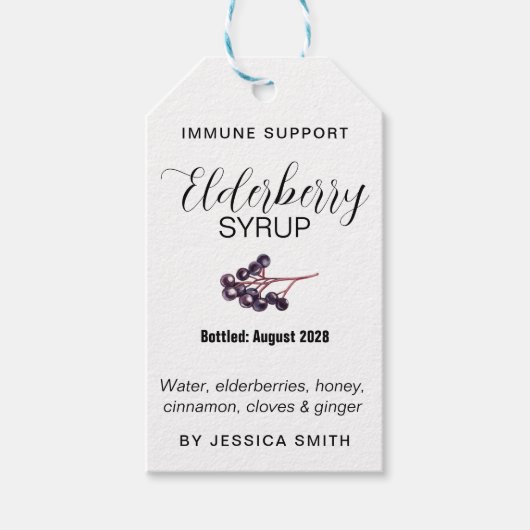 Vlierbessiroop Fles Label EB009tag Cadeaulabel (Voorkant)