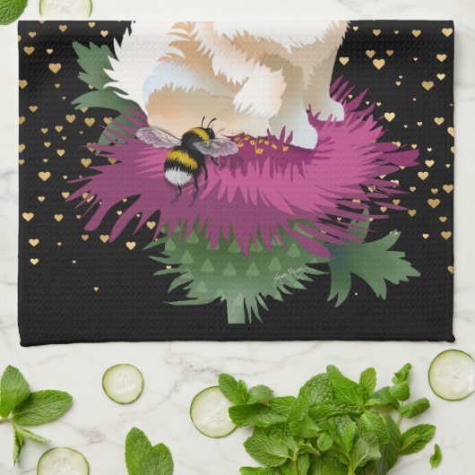 VLIES ME NAAR DE Keukendoek BlK achtergrond Theedoek (Gevouwen)