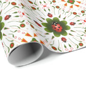 Vlieveheersbeestje kerst inpakpapier (Rol Hoek)