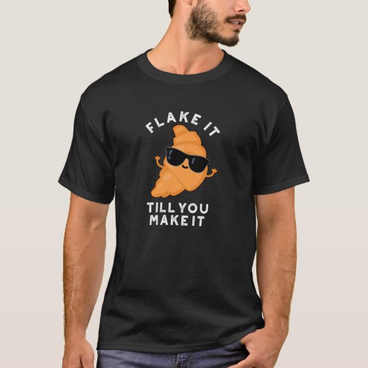 Vlik het tot je het grappig maakt, gebak, donker B T-shirt (Voorkant)