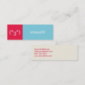 Vlikkerkaart rood blauw, vloeiend emoticon tekstbe mini visitekaartje (Voorkant / Achterkant)