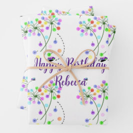 Vlindans Geboortegeschenk Inpakvellen  Inpakpapier Vel