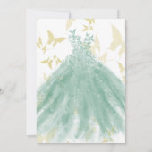 Vlindans Groene Jurk Gouden Bruidsmeisjesjurk  Kaart (Achterkant)