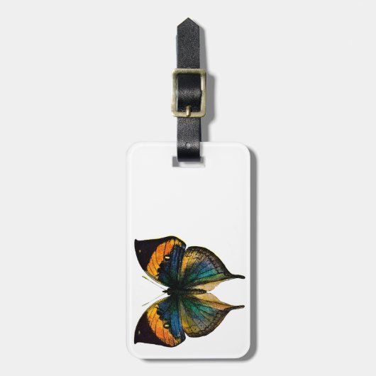 vlinder - 1800's Antiek vlinderlitho Bagagelabel (Voorkant verticaal)