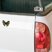 vlinder - 1800's Antiek vlinderlitho Bumpersticker (Op Truck)
