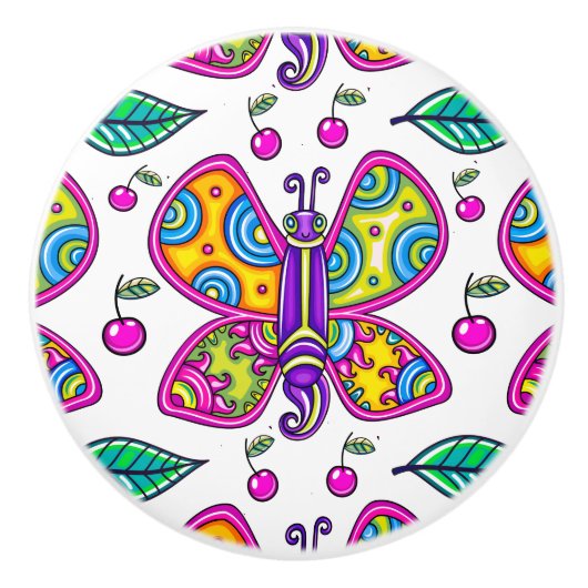 Vlinder 1 Keramische knop (Voorkant)