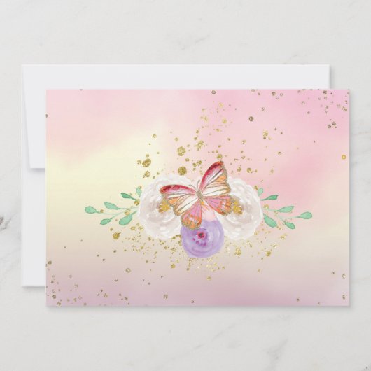 Vlinder 1e 2e 3e 4e 5e 6e foto Verjaardag Kaart (Achterkant)