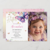 Vlinder 1e 2e 3e 4e 5e 6e foto Verjaardag Kaart (Voorkant / Achterkant)