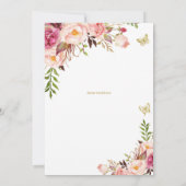 Vlinder 1e verjaardag, meisjes eerste verjaardag kaart (Achterkant)