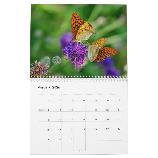 Vlinder 2025 kalender (Mar 2026)