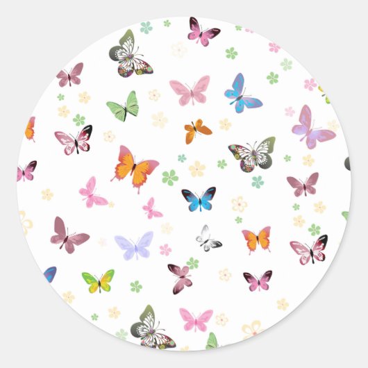 Vlinder 2 ronde sticker (Voorkant)