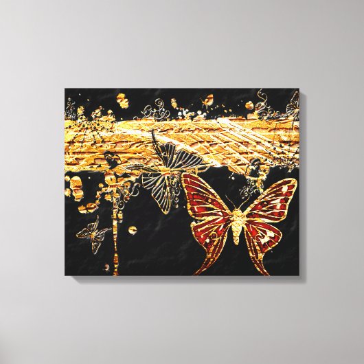 Vlinder 3 verpakt canvas afdruk (Voorkant)