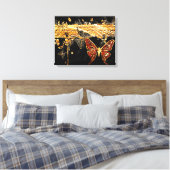 Vlinder 3 verpakt canvas afdruk (Insitu (Slaapkamer))