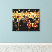 Vlinder 3 verpakt canvas afdruk (Insitu (Houten vloer))