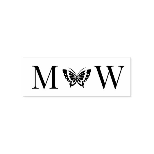 Vlinder #4 Koppel Trouw 2 Initiaal Monogram Zelfinktende Stempel (Design)