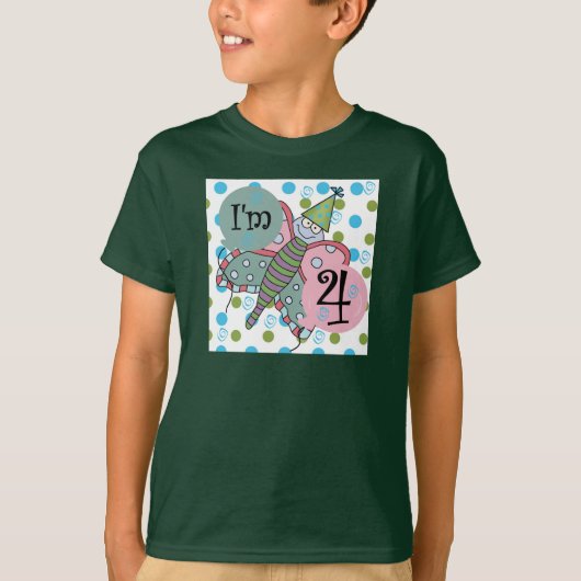 Vlinder 4e verjaardag Tshirts en geschenken (Voorkant)