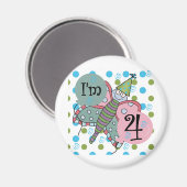 Vlinder 4e verjaardag Tshirts en geschenken Magneet (Voorkant / Achterkant)