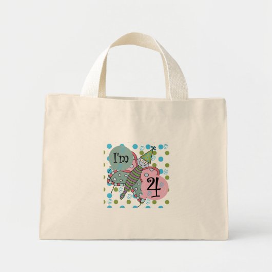 Vlinder 4e verjaardag Tshirts en geschenken Mini Tote Bag (Voorkant)