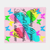  VLINDER 60E VERJAARDAG FLEECE DEKEN (Voorkant (Horizontaal))