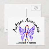 Vlinder 6.1 van het Tattoo van Grunge Autisme Briefkaart (Voorkant / Achterkant)