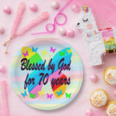  VLINDER 70E VERJAARDAG PAPIER BORDEN PAPIEREN BORDJE (Feest)