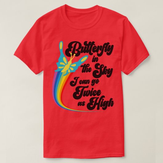 Vlinder aan de hemel t-shirt (Design voorkant)