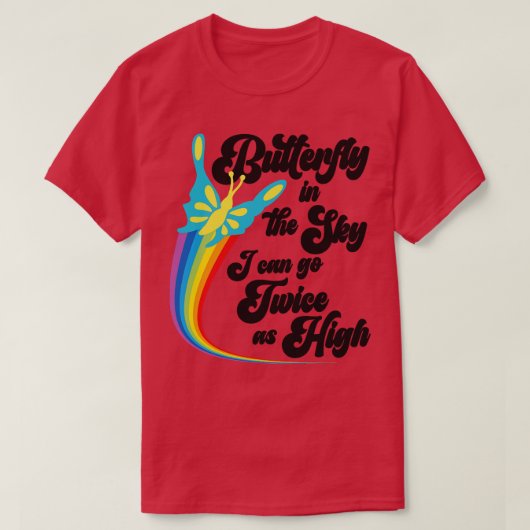 Vlinder aan de hemel t-shirt (Design voorkant)