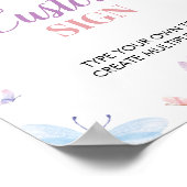 Vlinder Aangepast Partijbord Whimsical Poster (Hoek)