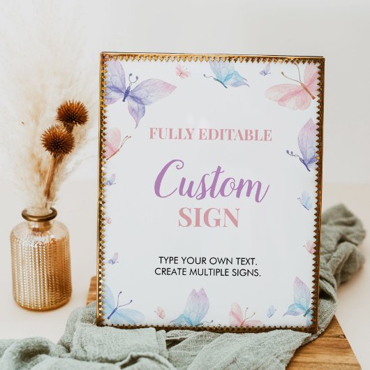Vlinder Aangepast Partijbord Whimsical Poster