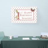 vlinder Aangepaste naam 1e verjaardag Girl Ba Spandoek (Beurs)