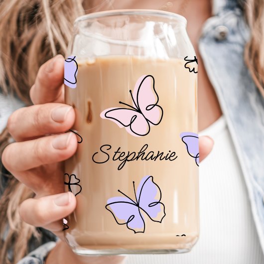 Vlinder Aangepaste Naam Blikvorm Glas