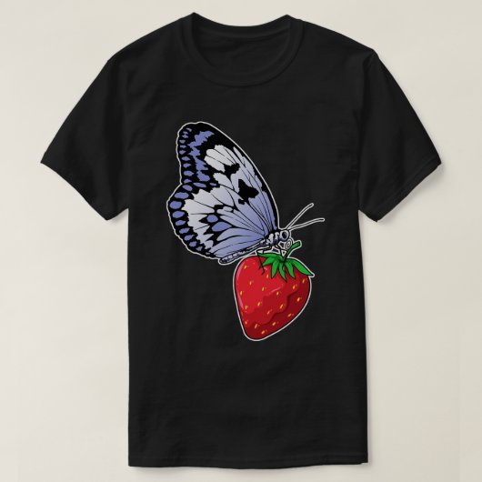 vlinder aardbei t-shirt (Design voorkant)