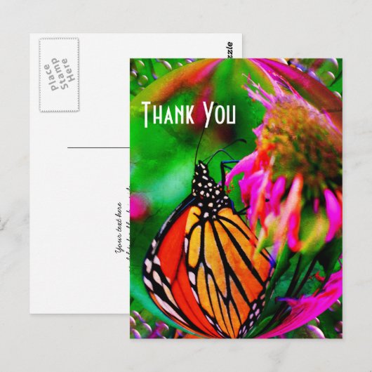 Vlinder Abstracte Natuur Bedankkaart Briefkaart (Voorkant / Achterkant)