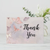 Vlinder achtergrond, roze bedankkaart (Staand voorkant)