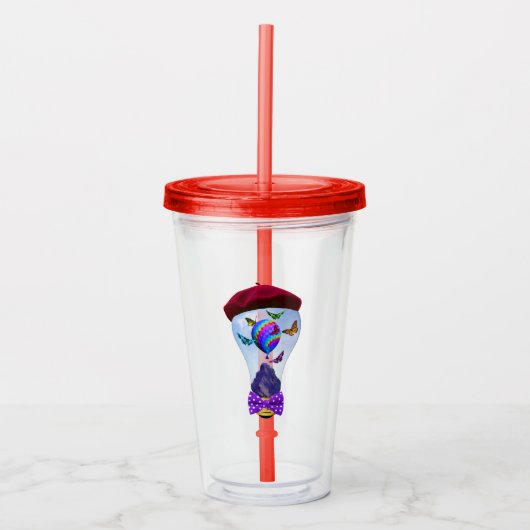 Vlinder Acryl Drinkbeker (Voorkant)