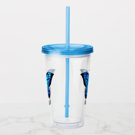 Vlinder Acryl Drinkbeker (Rechts)