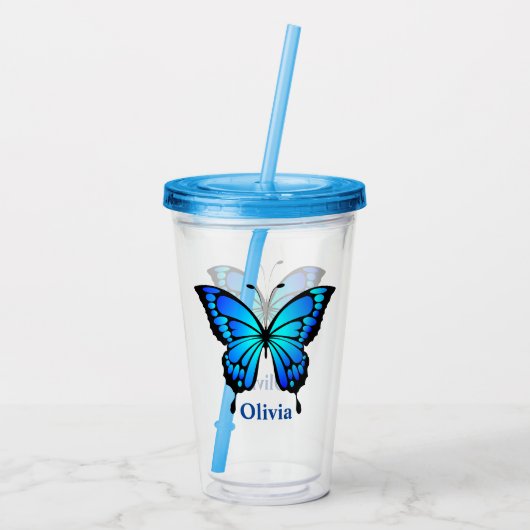 Vlinder Acryl Drinkbeker (Achterkant)