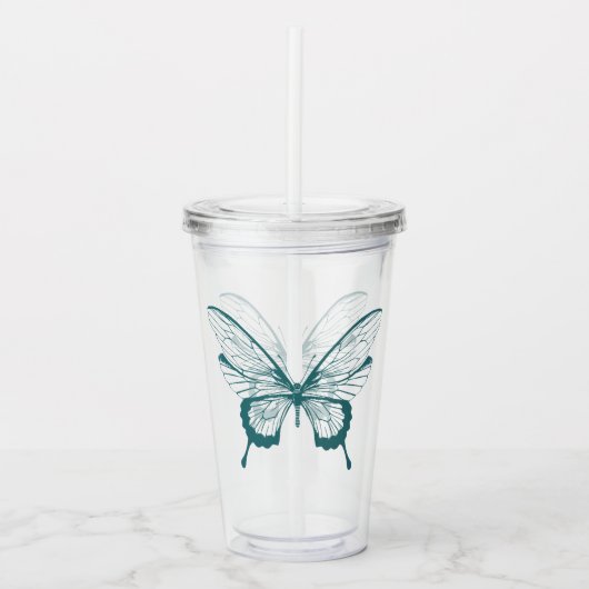 Vlinder Acryl Tumbler Drinkbeker (Voorkant)