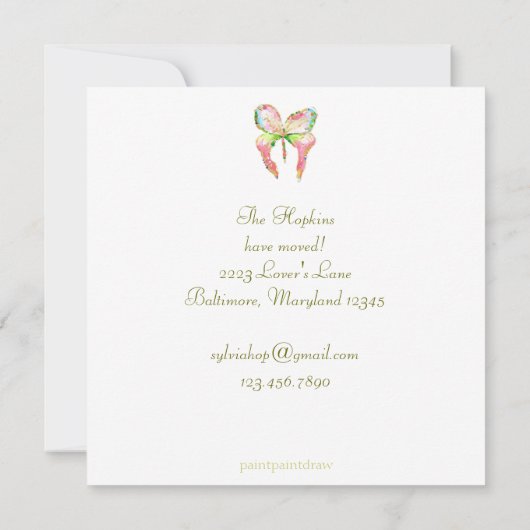 Vlinder adreskaartje wijzigen aankondiging (Achterkant)